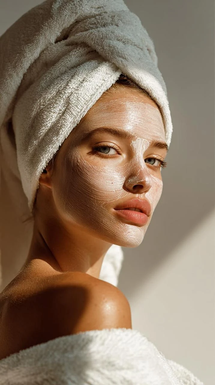 Ritual de cuidado facial con mascarilla